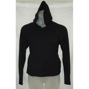Black Sz Large Stretchy Hooded Lightweight Thumbholes Sweater HOT TOTTIES